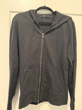 John Varvatos Black Zip-Up Hooded Sweater
